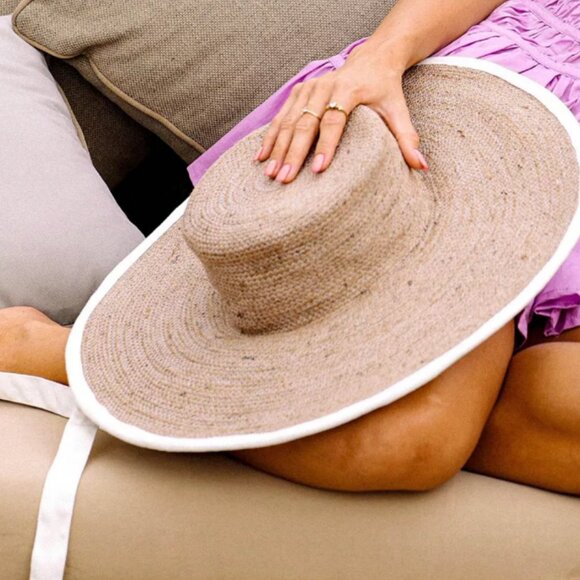 Brunna.co Accessories - Brunna.co Lolo Wide-brim Jute Boater Hat in Natural Beige Retail $110 NWT